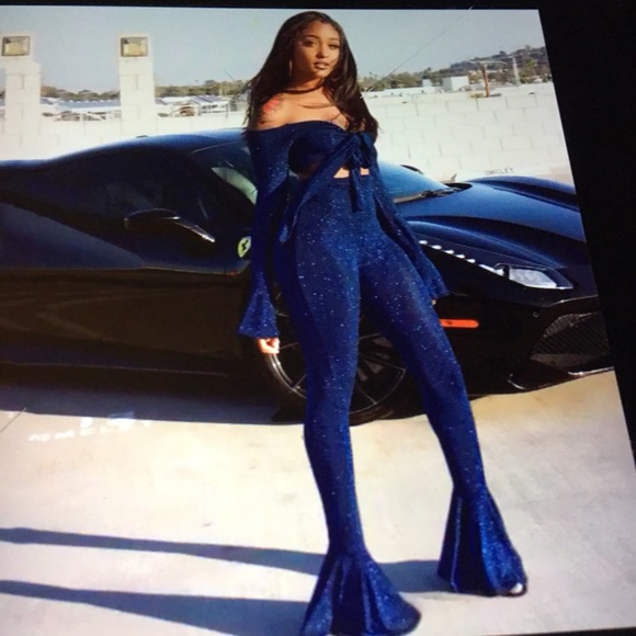 Adogirl blue shining two piece set - Picture 1 of 9